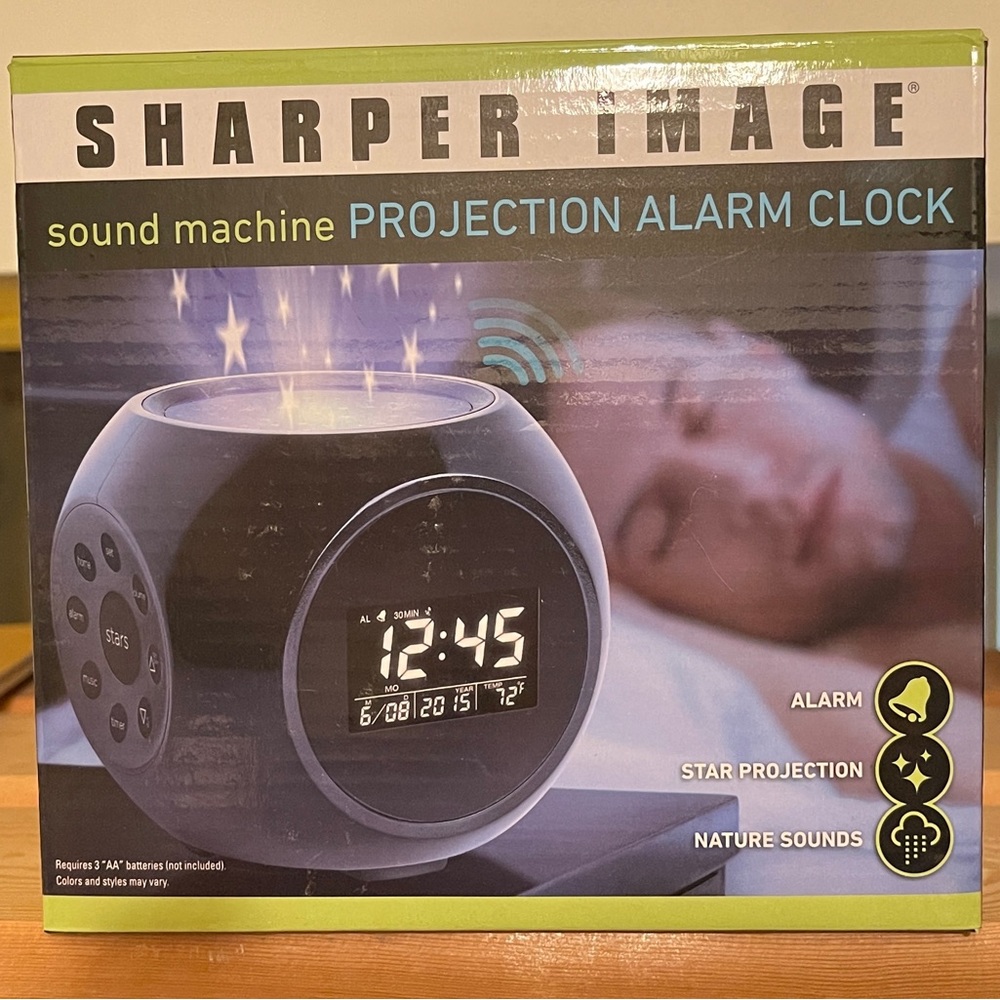 NIB Sharper Image Sound Machine Projection Alarm Clock